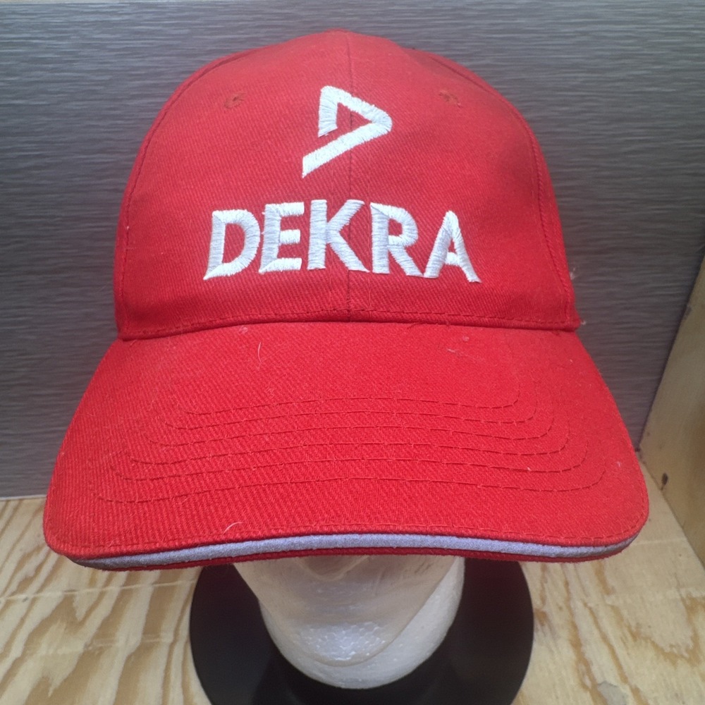 Vintage DEKRA Racing Cap Red Logo Adjustable Baseball Hat 90s Motorsport